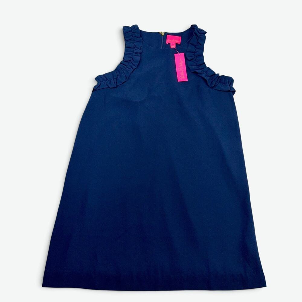 Lilly Pulitzer Kailee Ruffle Shift Dress Womens XL True Navy NWT MSRP $178